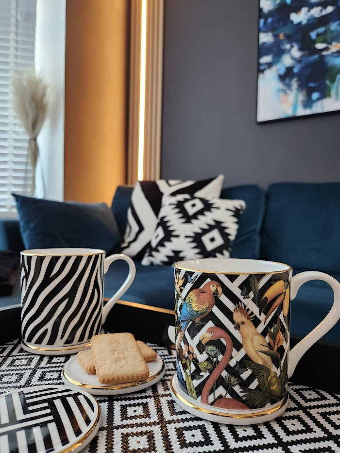 'Funky Black & White' Coaster/Treat Tray